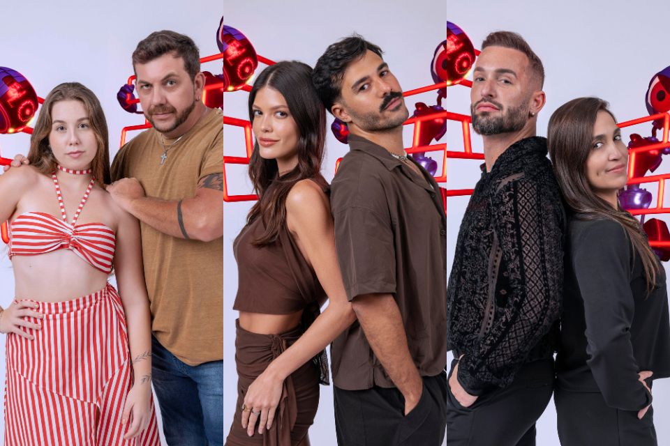 Edilberto e Raissa, Vitória Strada e Mateus e Diego e Daniele Hypolito estão no Paredão (Foto: Fábio Rocha/Globo) Edilberto e Raissa, Vitória Strada e Mateus e Diego e Daniele Hypolito estão no Paredão (Foto: Fábio Rocha/Globo)