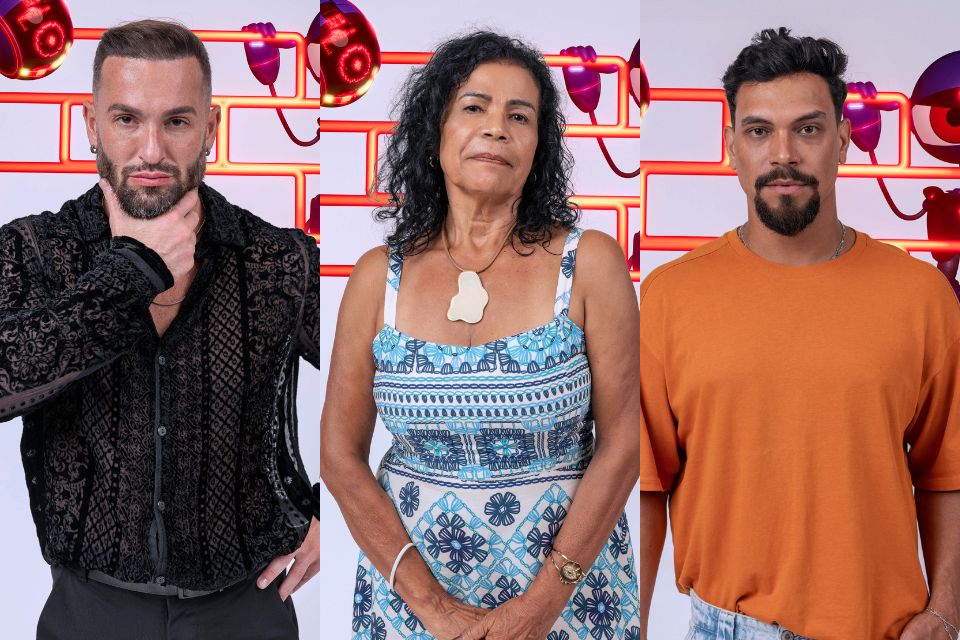 Diego, Vilma e Vinícius disputam a preferência do público (Foto: Divulgação/Globo) Diego, Vilma e Vinícius disputam a preferência do público (Foto: Divulgação/Globo)