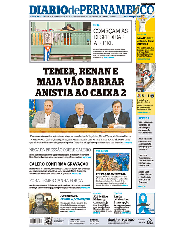 Temer, Renan e Maia vão barrar anistia ao Caixa 2 Temer, Renan e Maia vão barrar anistia ao Caixa 2