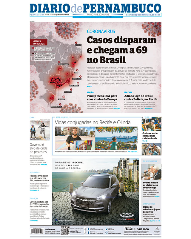 Coronavírus: Casos disparam e chegam a 69 no Brasil Coronavírus: Casos disparam e chegam a 69 no Brasil