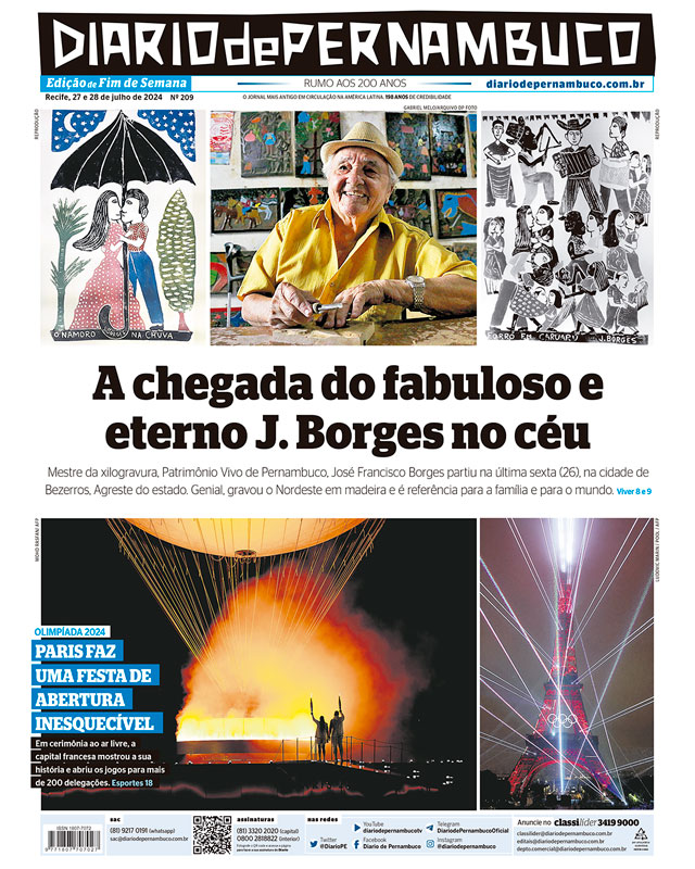 A chegada do fabuloso e eterno J. Borges no céu A chegada do fabuloso e eterno J. Borges no céu