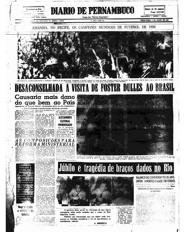 Desaconselhada a visita de Foster Dulles ao Brasil Desaconselhada a visita de Foster Dulles ao Brasil