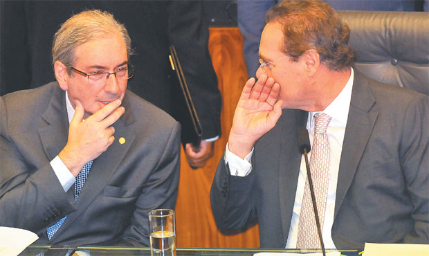 Cunha e Renam chegaram a manifestar publicamente opinies divergentes sobre projeto da terceirizao (MINERVINO JUNIOR/CB/D.A PRESS)