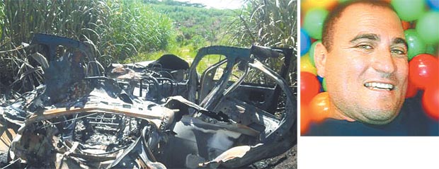 Carro do motorista do Uber foi encontrado incendiado com um corpo que pode ser de Jnior Veras (direita) (REPRODUO WHATSAPP | REPRODUO FACEBOOK)